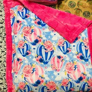 Minky baby girl blanket